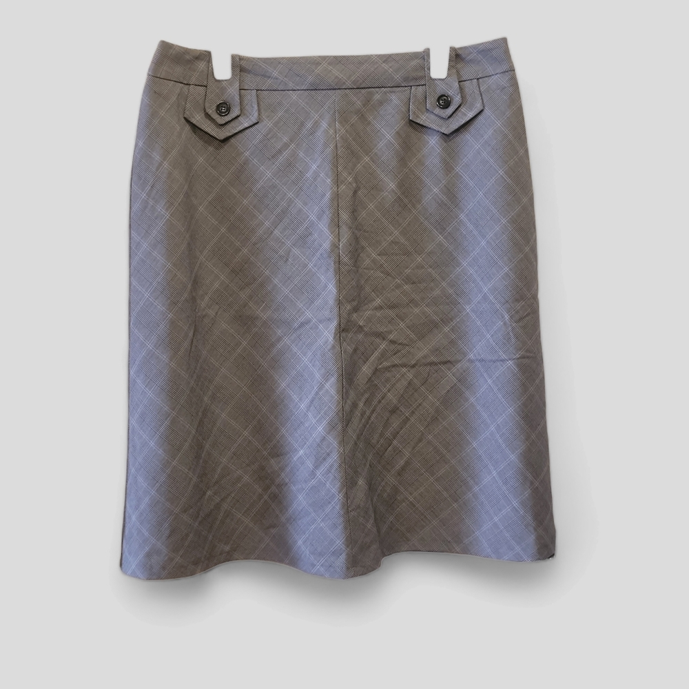JESSICA - Gray Plaid Midi Skirt